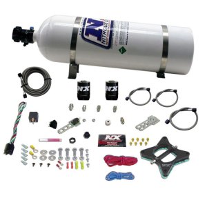 Ford Mustang Nitrous Oxide Kit - Nitrous Express - 4.6L 2 Valve Plate System with 15lb Bottle - `96-`04